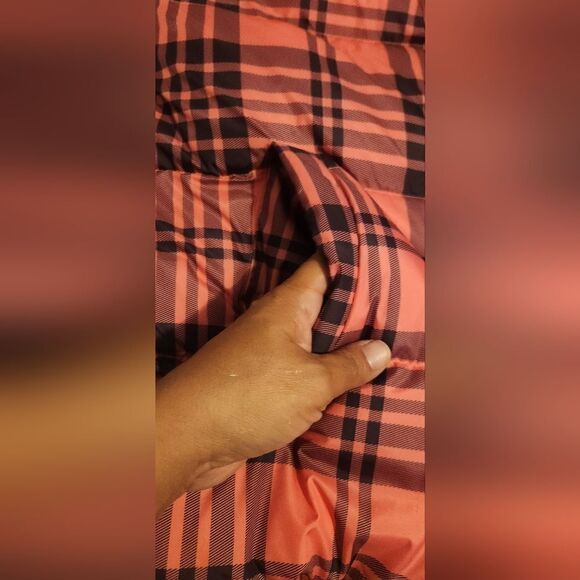 Juicy Couture Black Label Pink and Blue Plaid Puffer Jacket Size XS - Picture 6 of 12